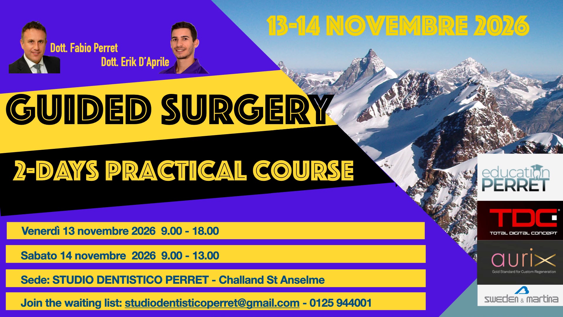 Corso pratico intensivo GUIDED SURGERY 13-14 NOVEMBRE 2026